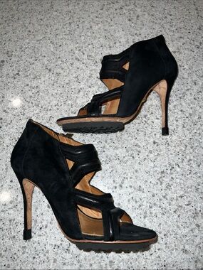 L.A.M.B. Zaila heels in Black Suede